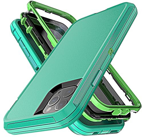 YmhxcY for iPhone 11 Pro Max Case Shockproof Dropproof Dust-Proof Drop Proof 3-Layer Durable Phone Case Heavy Duty Protection Phone Case Cover for Apple iPhone 11 Pro Max 6.5-Aqua Blue/Lime Green