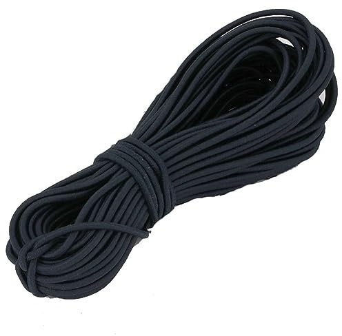 Yurosiay Cordón de goma, 10 m × 2,5 mm, cordón elástico multicolor, redondo, cordón elástico para coser, hilo elástico para ropa, hogar, manualidades, columpios, cordones azul marino
