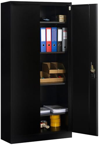 IDMarket - Armoire métallique 80 cm 5 Niveaux Noire