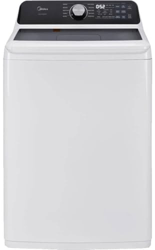 Midea MLTW44A4BWW 4.4 Cf Top Load Washer Agitator Stainless Tub
