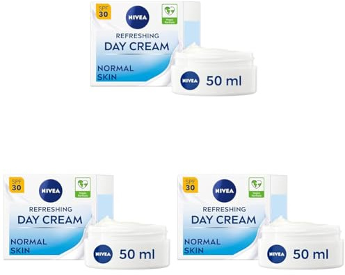 NIVEA Refreshing Day Cream (50ml), Day Cream for Women Provides 24 Hour Moisture, NIVEA Face Cream Enriched with Vitamin E and SPF 30 for Normal Skin (Pack of 3)