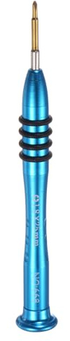 sourcing map Tournevis cruciforme de précision 1,8 x 25 mm avec poignée antidérapante en aluminium pour lunettes, montre, ordinateur portable, électronique, bleu