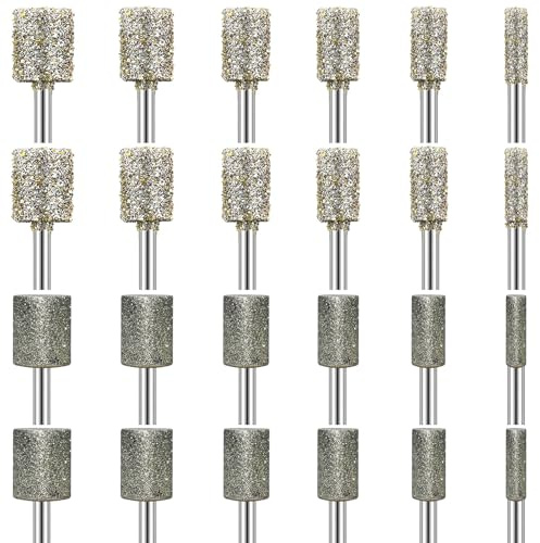 24 Stück Diamant Frässtifte Kompatibel mit Dremel, Diamond Schleifstifte Körnung 50 Körnung 116, Diamant Fräser mit 3mm Schaft Passform für Stein Glas Keramik Schnitzen,Schleifen,Polieren,Gravieren