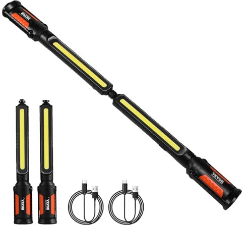 VEVOR Werkstattlampe 1450 LM, Arbeitsleuchte, 4400 mAh Arbeitsscheinwerfer, magnetisches LED-Licht, Arbeitslampe für Mechaniker, für Autoreparatur, Inspektion, Garage, Werkstatt, Notbeleuchtung