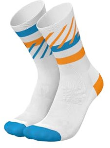 INCYLENCE Laufsocken für Damen und Herren mit leichter Kompression,1 Paar (DE/NL/SE/PL, Numerisch, 43, 46, Regular, Regular, Disrupts White Blue Orange)