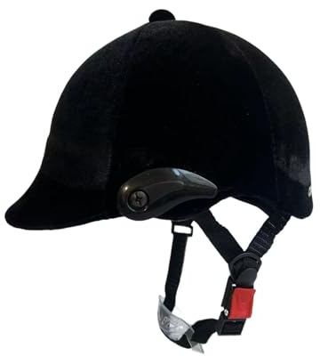 Perfeclan Casco de Cabello Equipo de equitación Equipo Profesional Equipo Ecuestre de Terciopelo Negro para Hombres Capilla de Casco Ecuestre