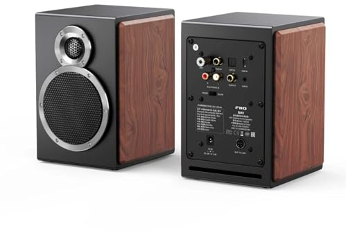 FiiO SA1 High-Fidelity Desktop Speaker. 31-Band PEQ, LDAC Bluetooth,20W2+5W2 Output, Phono Preamp, Wood Fiber Woofer, Aluminum-Magnesium Tweeter (Black)