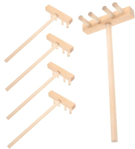 BESPORTBLE 5pcs Wooden Sand Table Rakes Office Mini Rake Sand Table Accessories for Zen Garden Creation to Handle Small Corners
