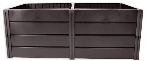 NEUSTANLO | Hochbeet Beetlo XL | 158×82×61 cm | 672 L | aus wetterfestem Kunststoff | pflegeleichtes Gartenbeet | Steckmontage ohne Werkzeug | ideal als Blumen- & Pflanzenbeet | Made in Germany