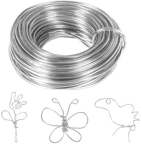 20M Basteldraht 2mm Draht zum Basteln Wire Schmuckdraht Aludraht 2mm Basteldraht Silber Silberdraht zum Basteln Laternenbügel Draht Drahtsterne Schmuckherstellung Zubehör Aluminiumdraht Bastelarbeiten