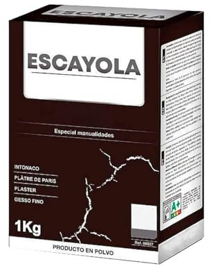 CABLEPELADO – Escayola en Polvo para Moldear y Manualidades – Escayola Blanca de Secado Lento para Moldes, Figuras y Bricolaje – Acabado Liso y Pintable – Formato 1 kg – Color Blanco