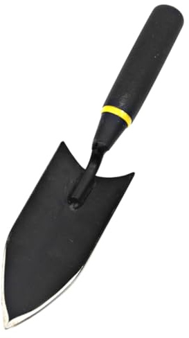 VICASKY Pelle de Jardin Étroit Acier Manganèse Épais Outil de Plantation Manuel Antirouille pour Bonsaï et Jardinage Pelle à Main Ergonomique Noir