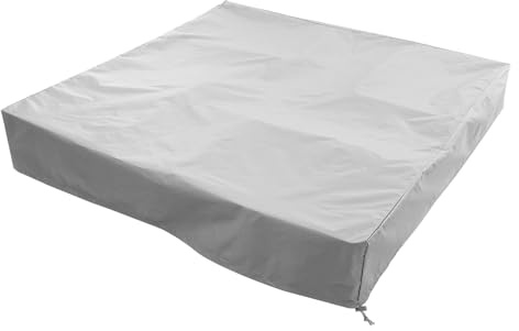 DIYEAH Sandkastenabdeckung Für Garten Und Kinder Sandkästen Wetterfeste Sandkastenplane Mit Kordelzug Uv Schutz Faltbar Und Staubdicht Grau 125x125x20cm