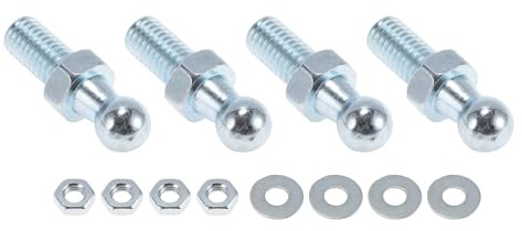 HOPESPANNER 1 Set Perno Sferico M8 0.39 Testa 1.38 Lunghezza Ferro Colore Argento Accessori Montaggio Gas Spring Strut Con 4 Pcs Bulloni A Testa Sferica Rondelle E Dadi