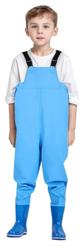 Waders pour enfants pêche chasse bottes imperméables salopette, tout-petits, activités plein air,Waders pêche,Chasse Poitrine avec Bottes imperméable Respirant Crosswater pêche,Antidérapantes#2f5e