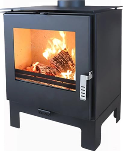 Verso Rheia L,5 kW, 80,2 % hög effektivitet, kompakt toppplatta av stålkropp (inget gjutjärn), liten kamin för 70–100 m³, Eco Low Usläpp, 150 mm rökuttag