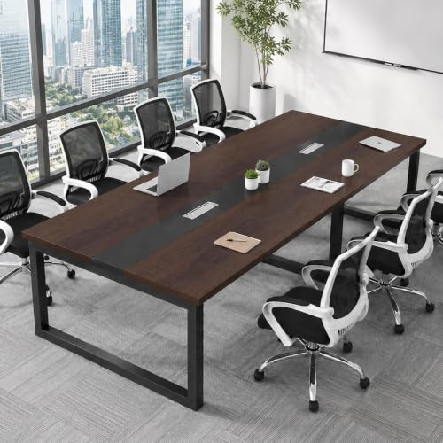 SNUGLIFY Tables –Large Conference Table for Office & Meeting Room Long Rectangular Desk for 6-20 People, Cable Management, Adjustable Foot Pads,Easy Assembly (Chairs Not Included)