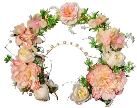 Blomsterhårband för bröllop, Blommigt pannband Multicolor konstgjorda blommor Tiara for brudbröllop hårtillbehör
