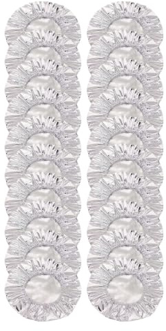 20/30 pcs Disposable Stretchy Aluminum Foil Thermal Food Covers 25cm, Elastic Stretch Silver Foil Bowl Plate Lids, Heat Retention Fridge Odour Proof Storage, for Picnic, Camping, Catering (30 PCS)