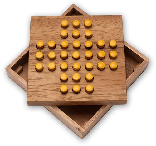 Solitario, taglia L, gioco di logica in legno, spina gialla