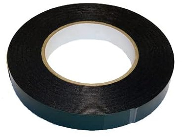 RUBAN ADHESIF DOUBLE FACE MOUSSE MULTI SURFACE NOIR 15 mm x 10 Mètres