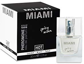 HOT Pheromone Parfum Miami Man 30 ml I Dynamischer Herrenduft mit frischen, würzig-holzigen Duftnoten & geruchsneutralen Pheromonen I Für intensive Anziehungskraft I Parfum Herren