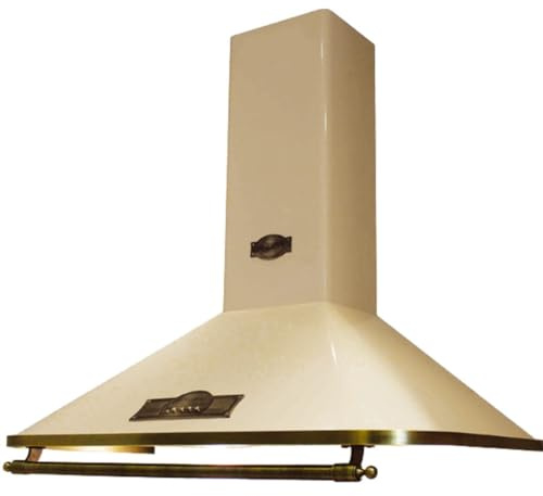 Kaiser Empire A 9315 ElfEm Exklusive Designer Retro Dunstabzugshaube 90 cm Elfenbein • Kamin Wandhaube Energieklasse A • Abzugshaube Abluft/Umluft • 910m³/h Wandmontage Haube Inkl. Aktivkohlefilter