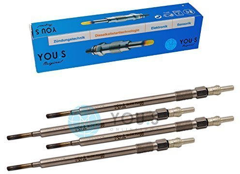 YOU.S Original A0011595801 Glühkerzen Länge 148 mm Spannung 7 V (4 Stück)