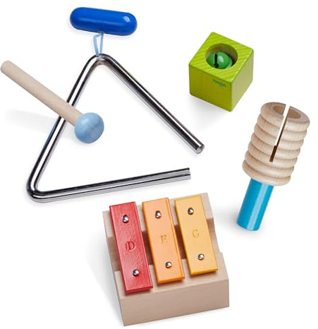 HABA 305922 - Klangspiel-Set Klangfreude, Klangspielzeug ab 2 Jahren, Made in Germany, Bunt