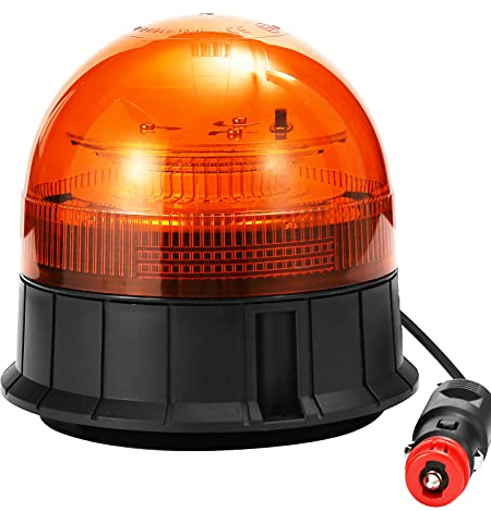 AGRISHOP 12V/24V LED Rundumleuchte Blitzleuchte Mit Magnetfuß,39LED 3Modus Amber Blinkleuchte led Orange Gelb,LED Bernsteine Warnleuchte,Auto Warnlicht,LED Warnleuchte Auto mit Magnet 12v ECE R10 R65