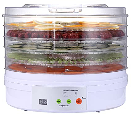 Déshydrateur Intelligent De Séchage Des Aliments, Séchoir À Fruits/thé Parfumé/viande/collations À 5 Couches, 350w, Contrôle De Température 35°c-68°c, 32x32x26cm