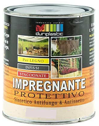 DURIPLASTIC Durilux Fondo Protettivo Impregnante Sintetico Antifungo Antinsetto per Legno Infissi Nautica Staccionate Travi (Litri 2,5, Teak)