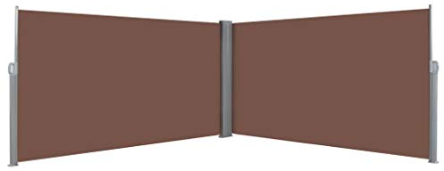ZEYUAN Ausziehbare Seitenmarkise, Sichtschutz Terrasse, Windschutz Terrasse, Terrassen-sichtschutz, Trennwand Balkon, Markise Seitenwand, 160×600 cm Braun
