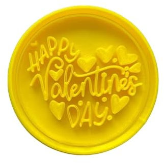 The Cookie Cutter Hub 6cm Happy Valentine's Day Hearts Cookie Cutter and Matching Embosser for Cookies Biscuits Clay Baking Decoration