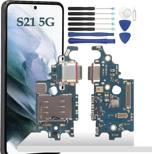 YHX-OU 6.2'' Ladebuchse Für Samsung Galaxy S21 5G G991B Dock Connector Port Charger USB Type-C - LadePort Mikrofon Audio Jack Flex Kabel + Installationswerkzeug