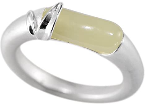 Aotiwe Ringe für Mädchen, Freundschaftsringe Beste Freundin Anlage Silber mit Beige Spezielleschliff Stein 925 Silber Größe 52 (16.6)