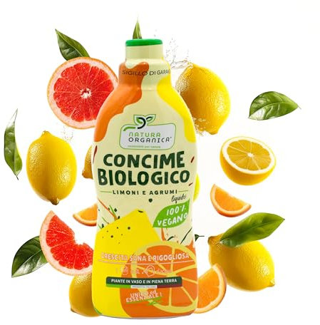 NaturaOrganica | Concime Biologico per Limoni e Agrumi Fertilizzante Naturale Specifico per Piante di Limone e Arancio Concime Liquido per Agrumi Biologici (850 Gr)