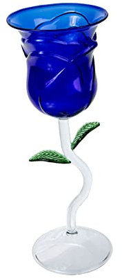 Cabilock Eleganter Weinkelch Mit Rosenblüte Einzigartige Glasform Für Rotes Accessoire- Für Partys