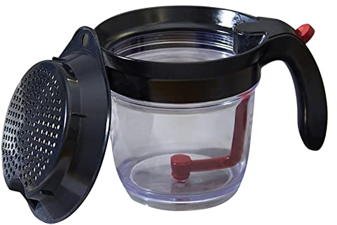 Anulely Grease Separator Cup, Clear Fat Separator Measuring Cup, Fat Separator Jug Gravy Separator Jug Olive Oil Dispenser with Bottom Release Kitchen Grease Separator for Gravy Oil Soups Stew