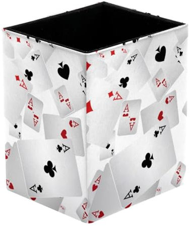 VAPOKF Stifthalter für Schreibtisch, fallende Spielkarten, Ace Drucke, Stifthalter, Stiftehalter, Make-up-Pinsel, Aufbewahrung, Schreibtisch, Schreibwaren, Organizer für Home Office