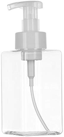 soap dispenser for kitchen sink, Square Clear Liquid Soap Whipped Points Bottling Shampoo Lotion Shower Gel Foam Pump Bottles Ending Hand Lotion Bottle (Color : 250ml Transparent) (Color : Transparen