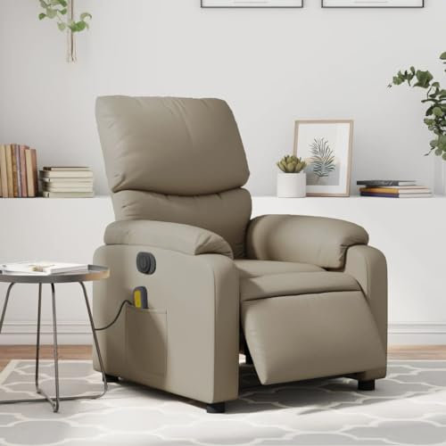 Homgoday Massagesessel Elektrisch Relaxsessel Fernsehsessel Ruhesessel mit Liegefunktion Liegesessel Sessel Verstellbare Rückenlehne TV Sessel, für Wohnzimmer Cappuccino-Braun Kunstleder