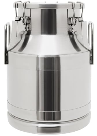 Milchkanne, 10L/2.64 Gallon Milchkanne Edelstahl-Milchkännchen Versiegelter Eimer Milchkanne, mit Tragebügel Transportkanne Edelstahl