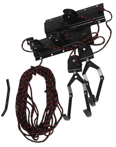 BATHVEVE 1juego Soporte Para Bicicletas De Techo Sistema De Elevación De Poleas Para Garaje Capacidad De Carga Para Almacenamiento De Bicicletas y Escaleras Espacios Reducidos Fácil