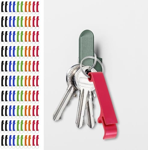 Ghshanog Lot de 100 décapsuleurs porte-clés en aluminium avec griffe - 5 couleurs - Pour soda, boisson, bière - Pour fête de mariage, maison, bar