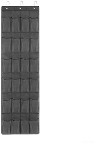 Schuhregal für die Tür mit 24 Taschen, halten Sie Ihre Schuhe und Accessoires ordentlich und ordentlich (24 Taschen, grau)