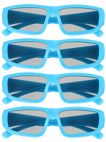 sourcing map Lunettes de visualisation 3D polarisées, lunettes circulaires passives 3D pour films anaglyphes, cinéma, jeux, TV, photo projecteur, bleu, 38-130