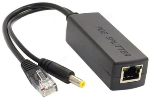 Kueohse Gigabit Mini PoE Splitter 10/100/1000Mbps POE Splitter DC Ausgang 12V Power Over Ethernet IEEE 802.3af für IP Kamera Schwarz