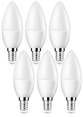 E14 Kerzenlampen 9W, 80 Watt ersetzt, 800lm 3000K Warmweiss, B35/C35 Lampe | Warmweiß Licht E14 LED Kerze Birne, Nicht Dimmbar, 220-240V, 6 Stück