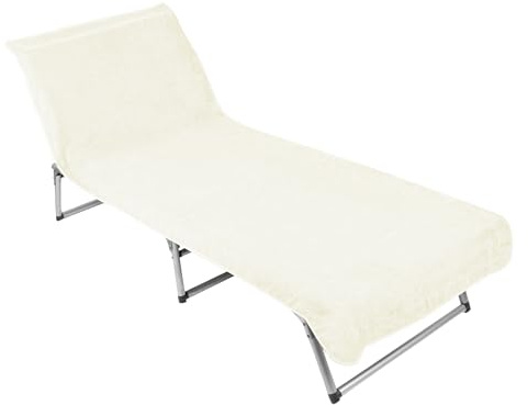 ZOLLNER Telo mare lettino con angoli - cotone - asciugamano da spiaggia beige super morbido e assorbente in 75x215 cm - lavabile a 60°C - certificato Oeko-Tex (R)